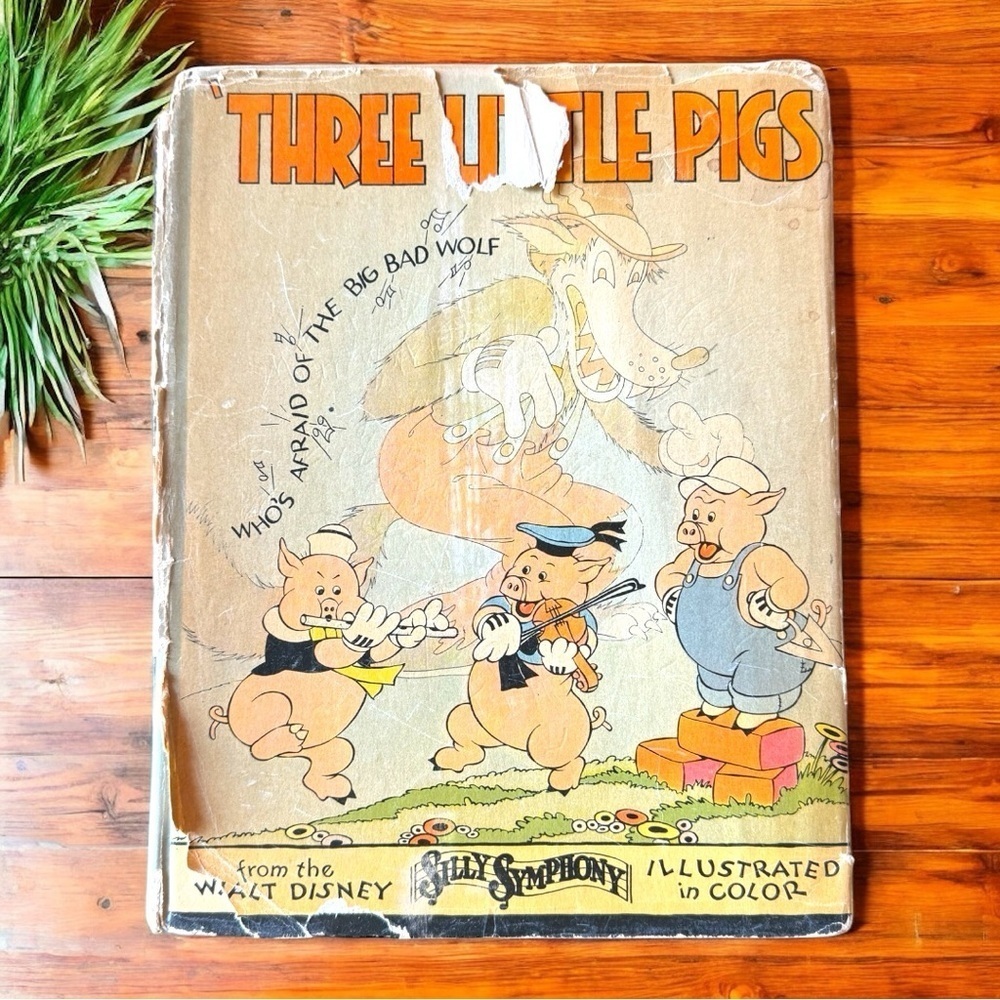 VINTAGE 1933 Walt Disney Three Little Pigs Silly Symphony Illustrated Book